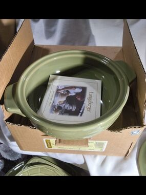 Longaberger Sage Green Ceramic Mini Casserole with Lid